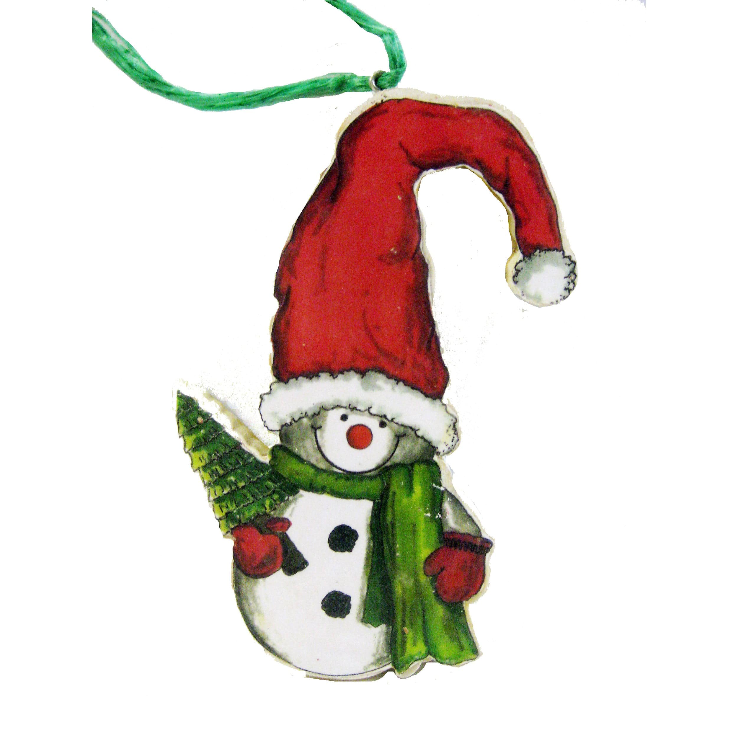 Snowman in Santa Hat Woodworking Pattern and Picture