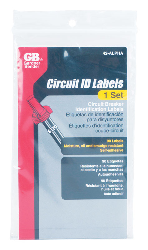 Gardner Bender 42-ALPHA Circuit Breaker Panel Marker 1 pk