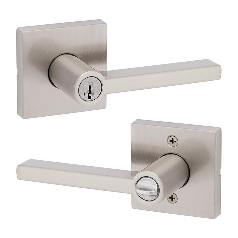 Kwikset 97402-812 SmartKey Halifax Satin Nickel Entry Lockset KW1 1-3/4 in.