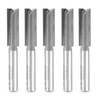 Amana Tool 45214-5, 5-Pack Carbide Tipped Straight Plunge High Production 5/16 D x 1 CH x 1/4 SHK x 2-1/4 Inch Long Router Bits
