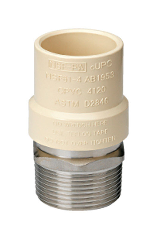 Homewerks 542-1-1-B Schedule 40 1 in. Slip X 1 in. D MPT CPVC Transition Adapter