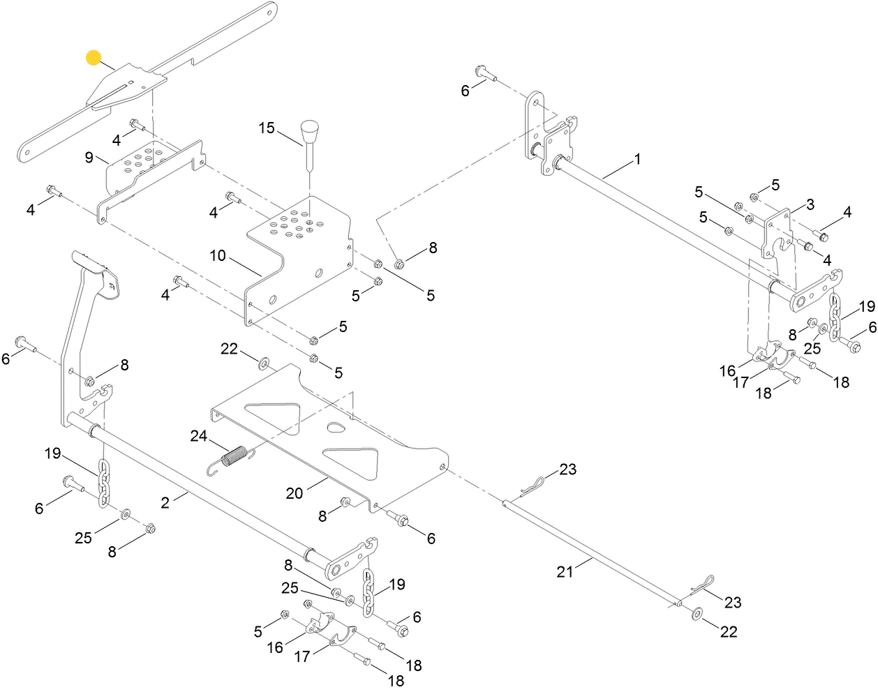 Toro OEM 139-3553-03 Lift Link or Height of Cut Link Fits Late Titan X, XS, 4800, 5400, 6000, Standard, My-Ride Models (Tube Framing).