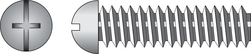 Hillman 90254 No. 10-24 Ga. X 2 in. L Combination Round Head Zinc-Plated Steel Machine Screws 100 pk