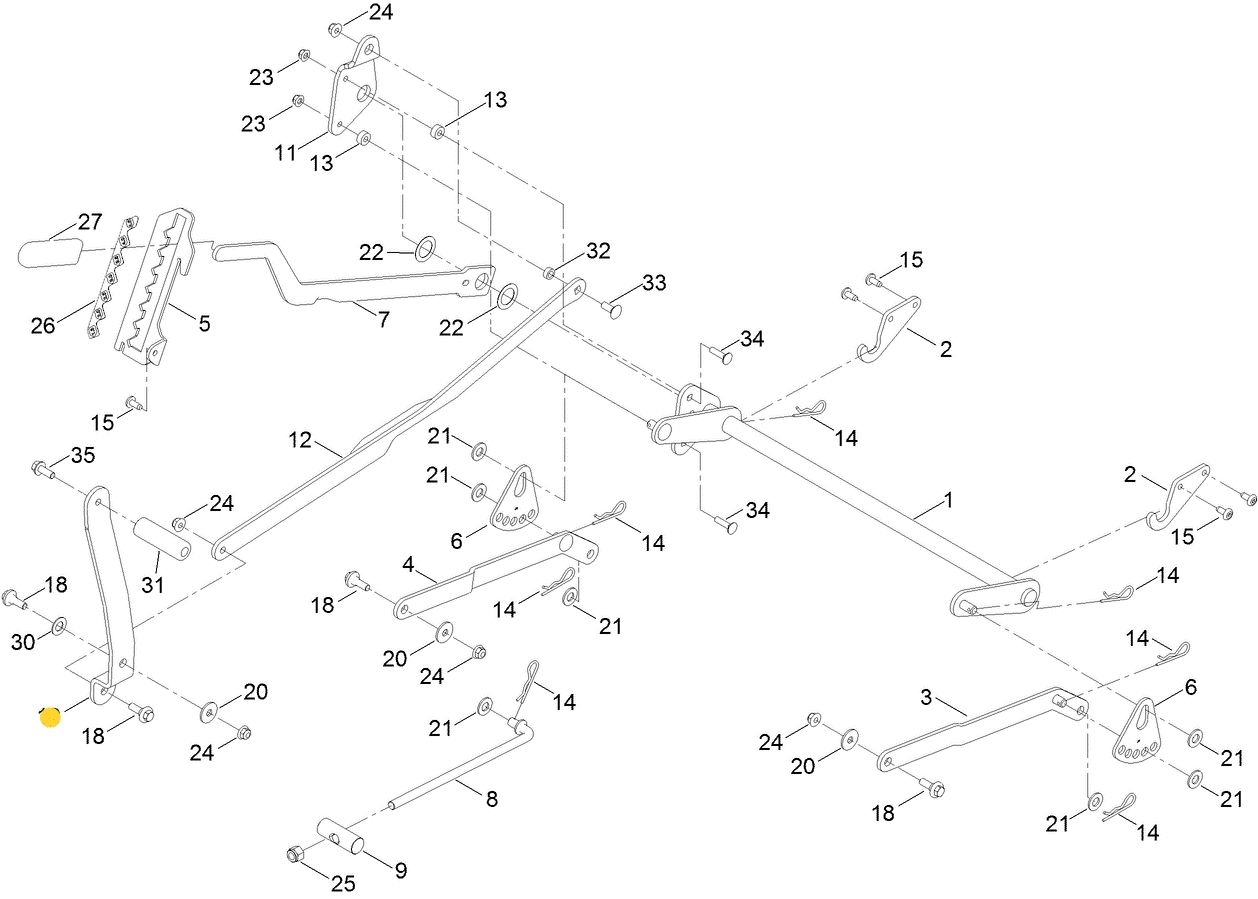 Toro OEM 138-2549-03 Foot Pedal Bracket Fits Toro Current/Late - 34" Timecutter Standard - 42" Timecutter ZS, MX, 4200, Standard, My-Ride - 50" Timecutter MX, 5000, Standard, My-Ride - 54" Standard, My-Ride (Models with Cast Aluminum Axle's).