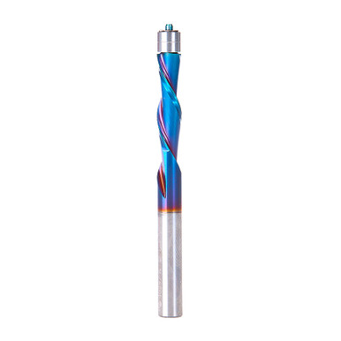 Amana Tool 46297-K SC Spektra Extreme Tool Life Coated UltraTrim Spiral 1/4 D x 1 CH x 1/4 SHK x 3 Inch Long w/ Double BB Down-Cut Router Bit