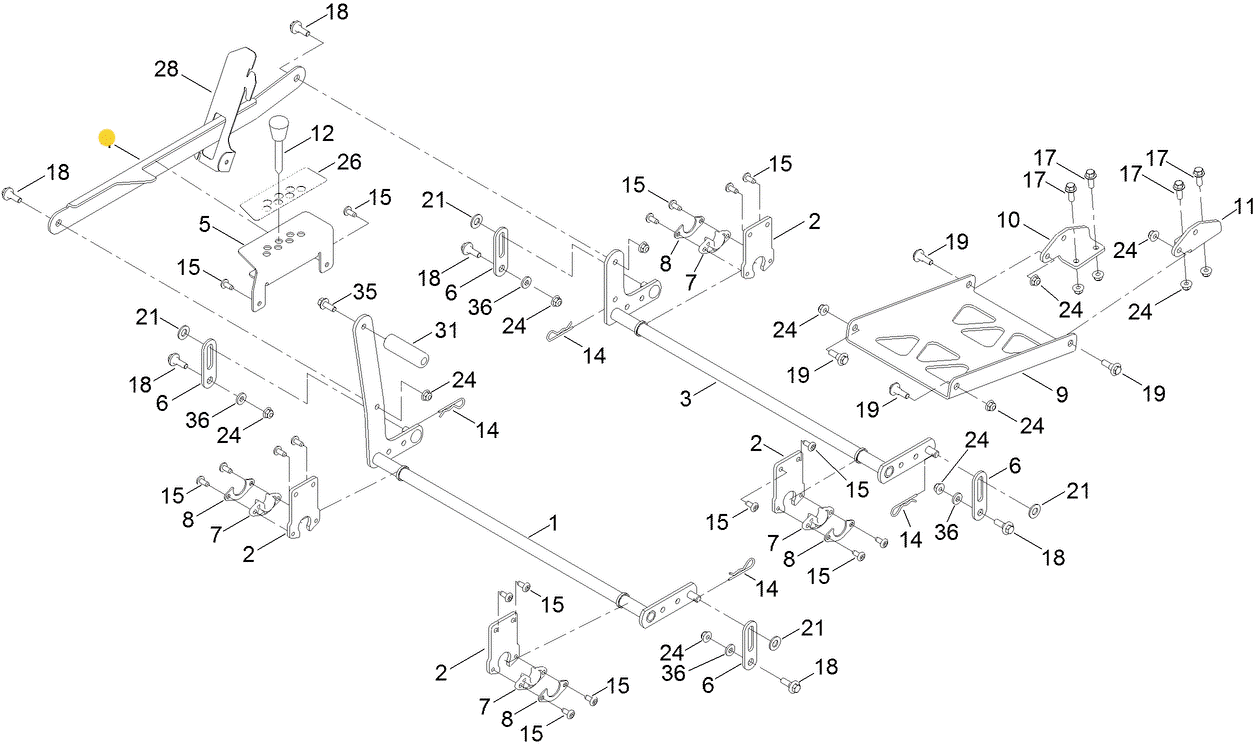 Toro OEM 137-5091-03 Mower Deck Height of Cut (HOC) Link Fits Late 60" Timecutter Standard and My-Ride Models 75760, 75762, 75763.