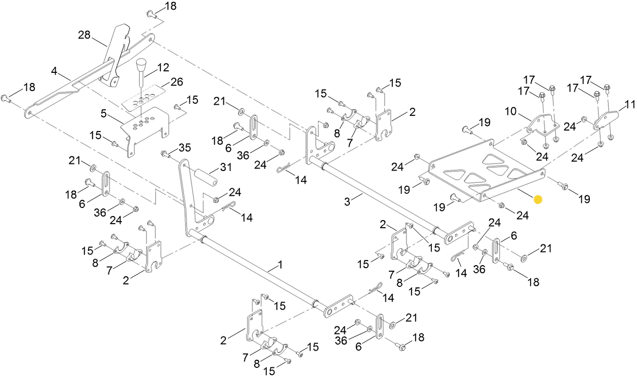 Toro OEM 139-2435-03 Mower Deck Pivot Pan Fits Late 60" Timecutter Standard and My-Ride Models 75760, 75762, 75763.