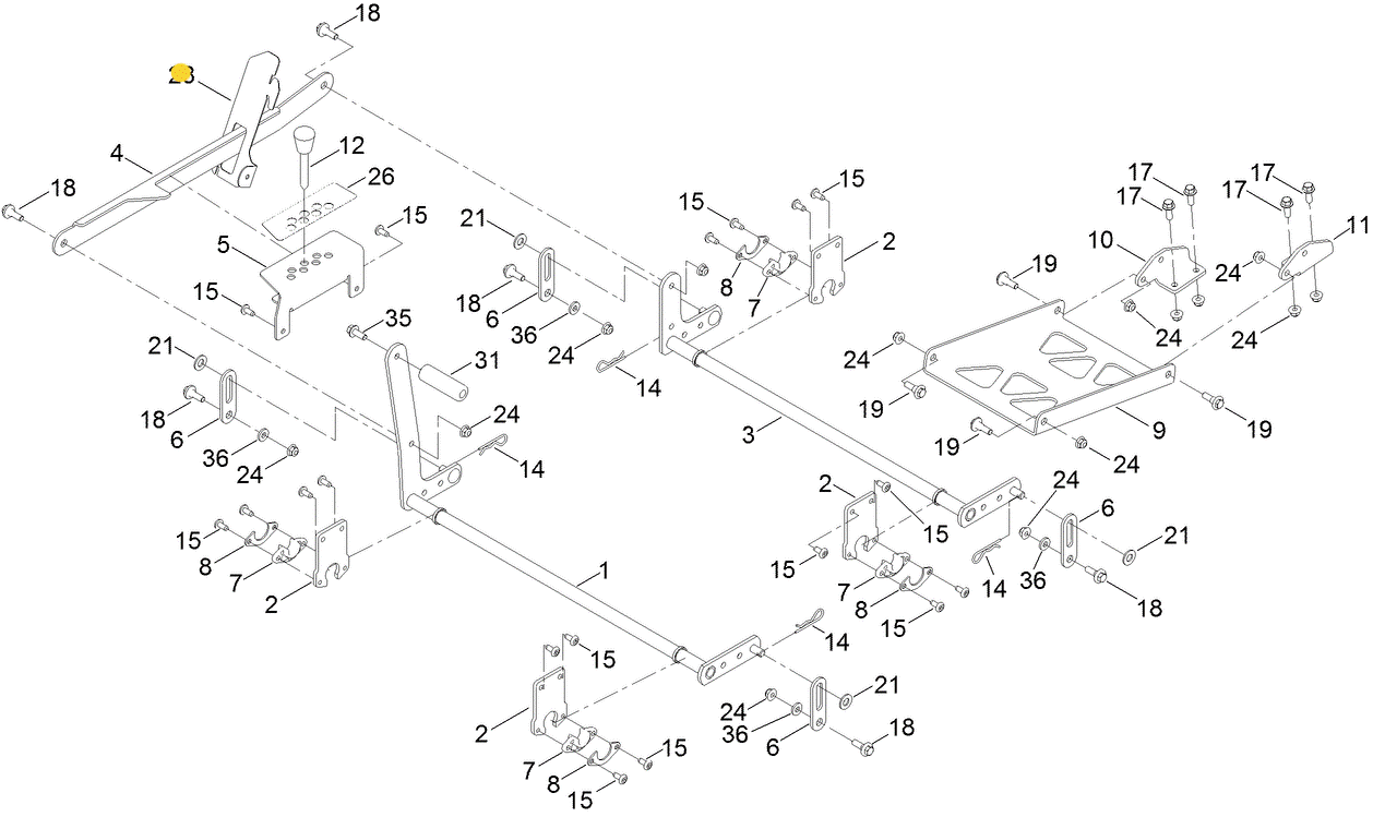 Toro OEM 139-5804-03 Height of Cut (HOC) Trim Bracket Fits Toro Late 60" Timecutter Standard and My-Ride Models 75760, 75762, 75763.