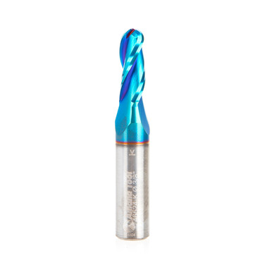 Amana Tool 46524-K SC Spektra Extreme Tool Life Coated Up-Cut Ball Nose Spiral 3/16 R x 3/8 D x 1 CH x 1/2 SHK x 3 Flute Router Bit