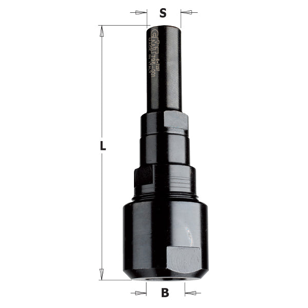 CMT 796.001.00 ROUTER COLLET EXTENSION WITH 1/2’’ COLLET