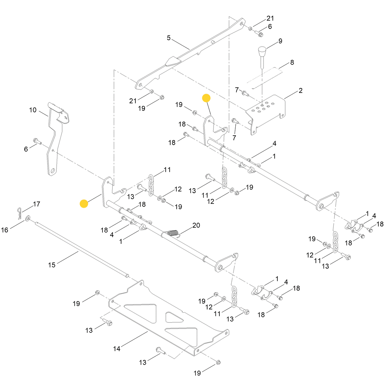 Toro OEM 145-4645-05 Mower Deck Front and Rear Lift Pivot Arm - Fits Toro Current 54", 60" Timecutter Max Models (Models with Black Havoc Paint Color Only).