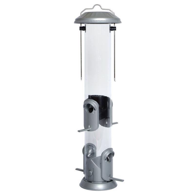 Nature'S Way NMRS-18 Deluxe Wild Bird and Finch 1.4 qt Metal/Plastic Easy Clean Tube Bird Feeder 4 ports