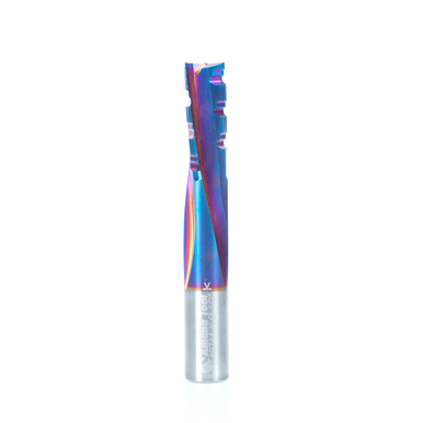 Amana Tool 49744-K CNC SC Spektra Extreme Tool Life Coated Phenolic, Resin and Composite Cutting with Chipbreaker Slow Helix Down-Cut 1/2 D x 1-1/4 CH x 1/2 SHK x 3-1/2 Inch Long x 3 Flute Router Bit