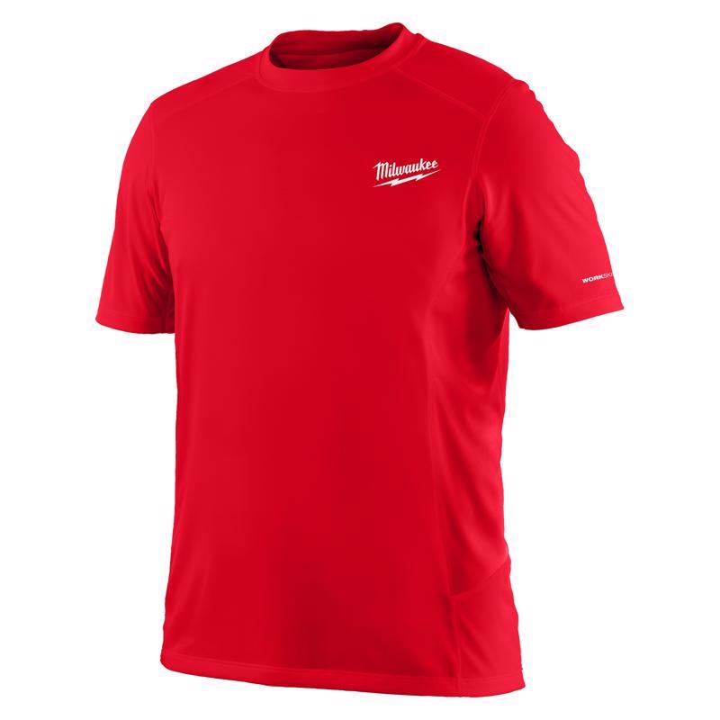 Milwaukee 414R-M Workskin M Short Sleeve Men's Crew Neck Red Lightweight Performance Tee Shirt