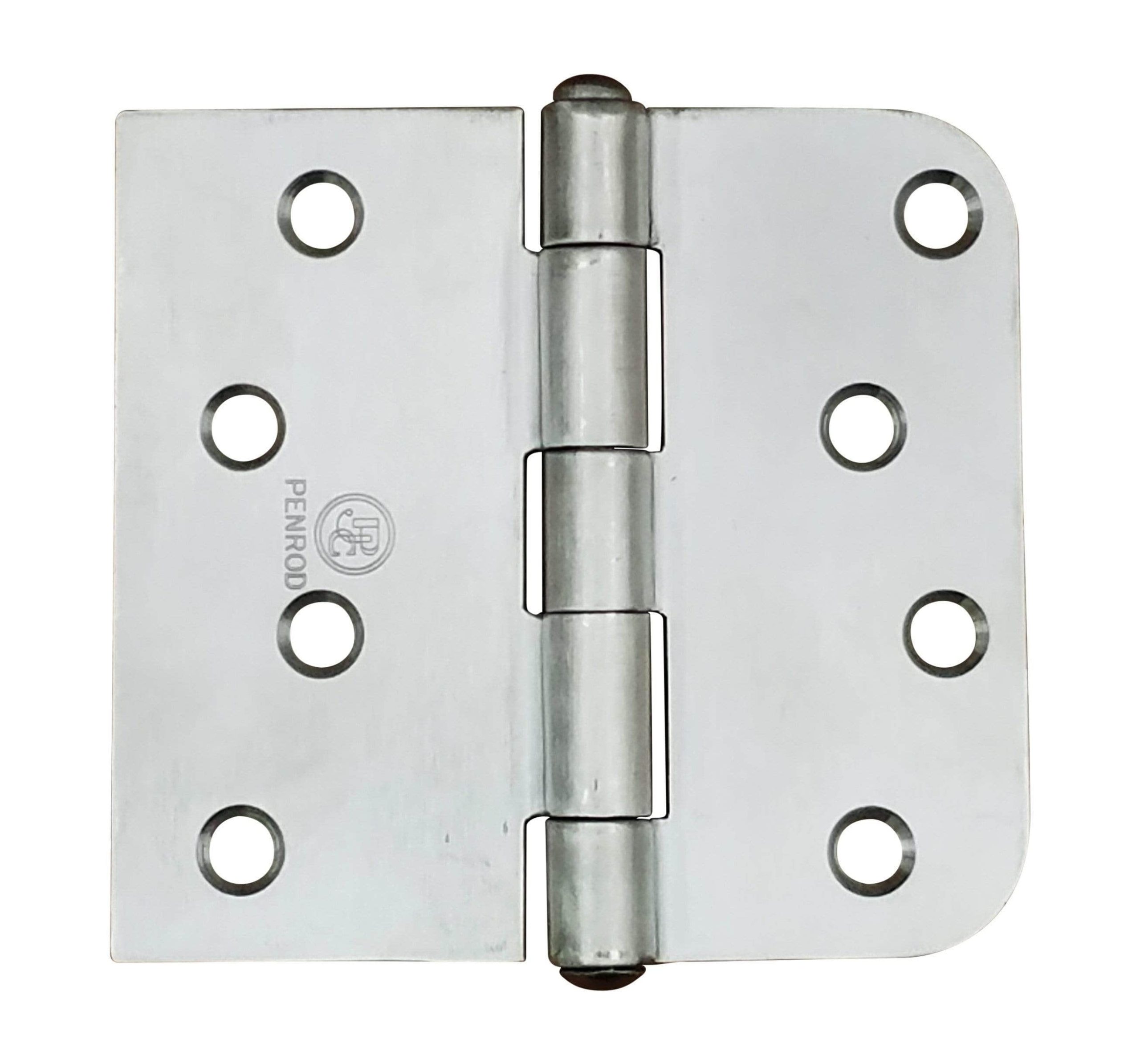 Stainless Steel Security Hinges - 4" X 4.25" With 5/8" Radius Square - Non-Removable Riveted Pin - 3 Pack
