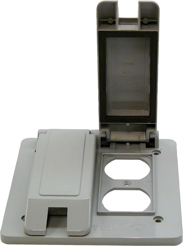 Cantex 5133347B Rectangle PVC 2 gang 4-11/16 in. H X 4-7/8 in. W Duplex Outlet Cover