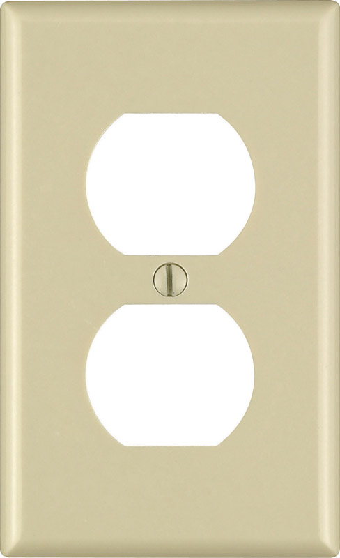 Leviton 86003-IMP Ivory 1 gang Thermoset Plastic Duplex Wall Plate 10 pk
