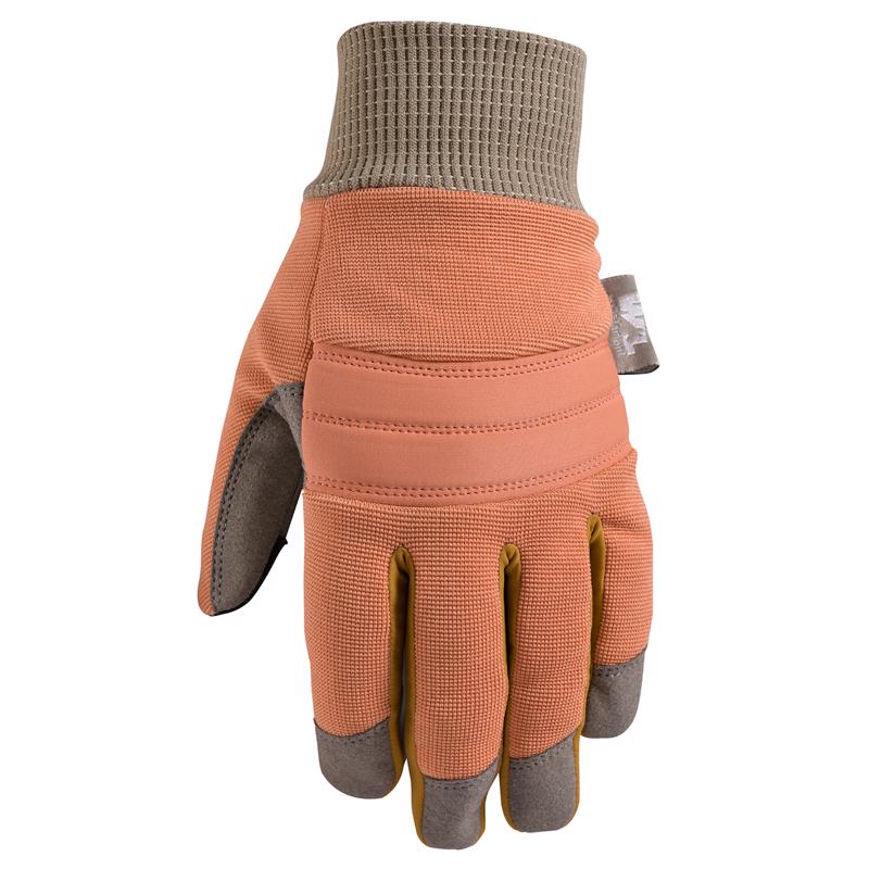 Wells Lamont 7808DL Women's Outdoor Winter Gloves Gray/Orange L 1 pair