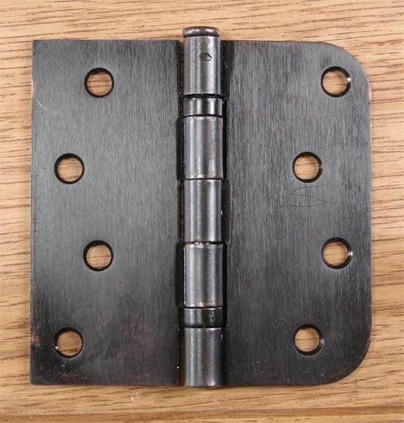 4" X 4" Ball Bearing Hinge Square Corner With 5/8" Radius Corner Oil Rubbed Bronze Finish - Sold As Pairs