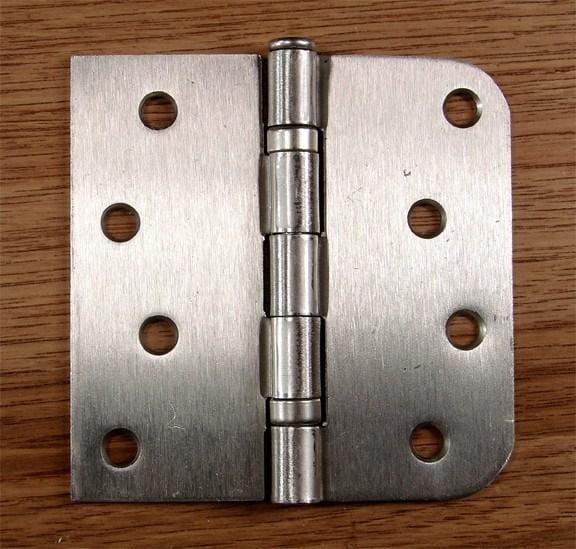 4" X 4" Ball Bearing Hinge Square Corner With 5/8" Radius Corner Satin Nickel Finish - Sold As Pairs