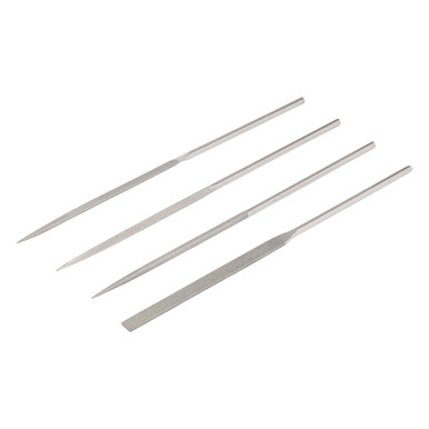 Trend Fine Diamond Needle Files 4 Pack with Flat, Half Round/Taper/Flat, Triangular/Taper, Round/Taper, DWS/NFPK/F