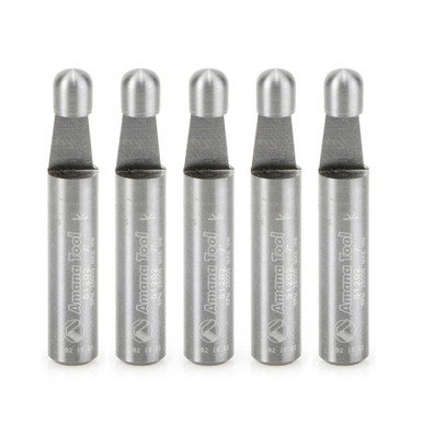 Amana Tool 51202-5, 5-Pack Solid Carbide Panel Pilot Bevel Trim 7 Degree x 1/4 D x 1/4 CH x 1/4 SHK x 1-1/2 Inch Long Single Flute Router Bits
