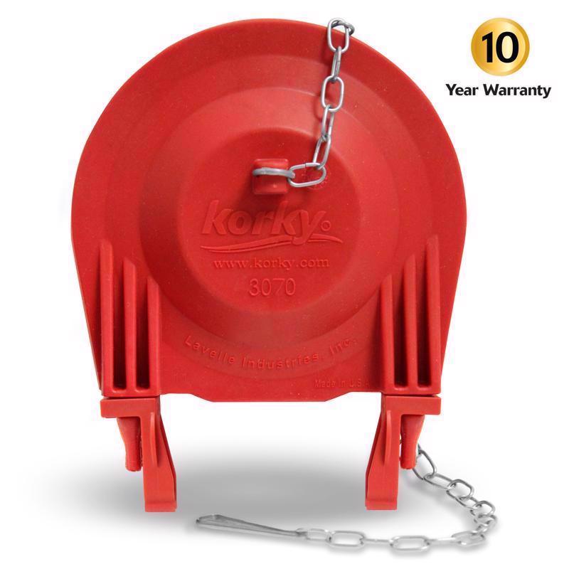 Korky 3070BP Toilet Flapper Red Rubber For Universal