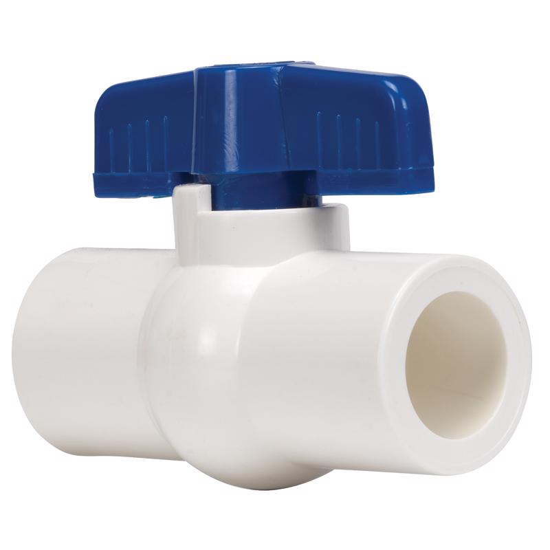 Homewerks VBVP40E4M 3/4 in. PVC Slip Ball Valve Full Port Quarter-Turn Lever For Potable Water