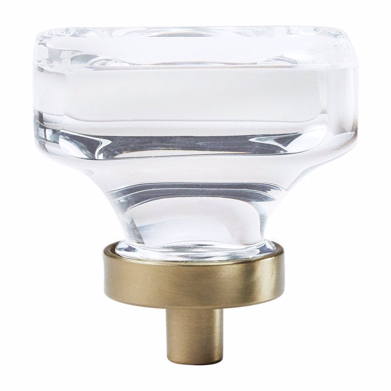 Amerock BP36653CBBZ Glacio Square Cabinet Knob 1-5/16 in. Clear/Champagne 1 pk
