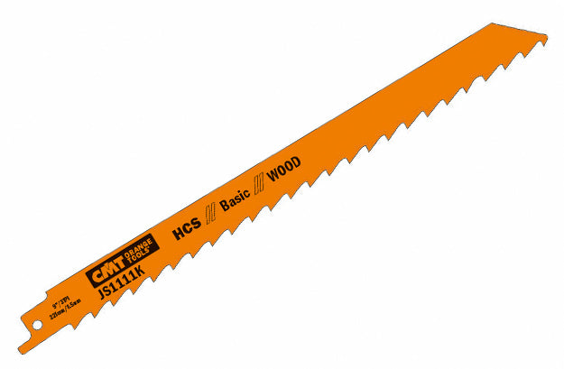 CMT JS1111K-5 RECIPROCATING SAW BLADES for WOOD (HCS) 9”x 3TPI (5-PCS.)
