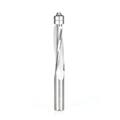 Amana Tool 58122 Solid Carbide UltraTrim Spiral 1/2 D x 2 CH x 1/2 SHK x 4-1/2 Inch Long w/ Double Lower BB Up-Cut 3 Flute Router Bit