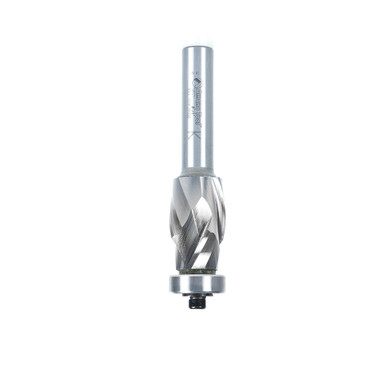 Amana Tool 58171 Solid Carbide (Brazed to Steel Shank) Flush Trim Compression 7/8 D x 1-3/8 CH x 1/2 Inch SHK w/ Lower Ball Bearing Router Bit