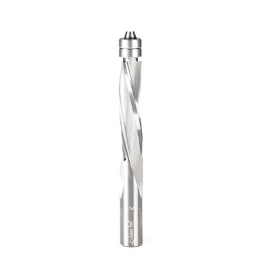 Amana Tool 58222 Solid Carbide UltraTrim Spiral 1/2 D x 2 CH x 1/2 SHK x 4-1/2 Inch Long w/ Double Lower BB Down-Cut 3 Flute Router Bit