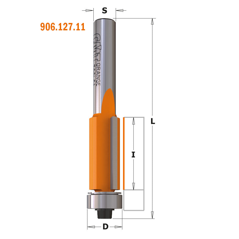 CMT 806.064.11 SOLID CARBIDE FLUSH TRIM BIT D=1/4”x1” S=1/4”