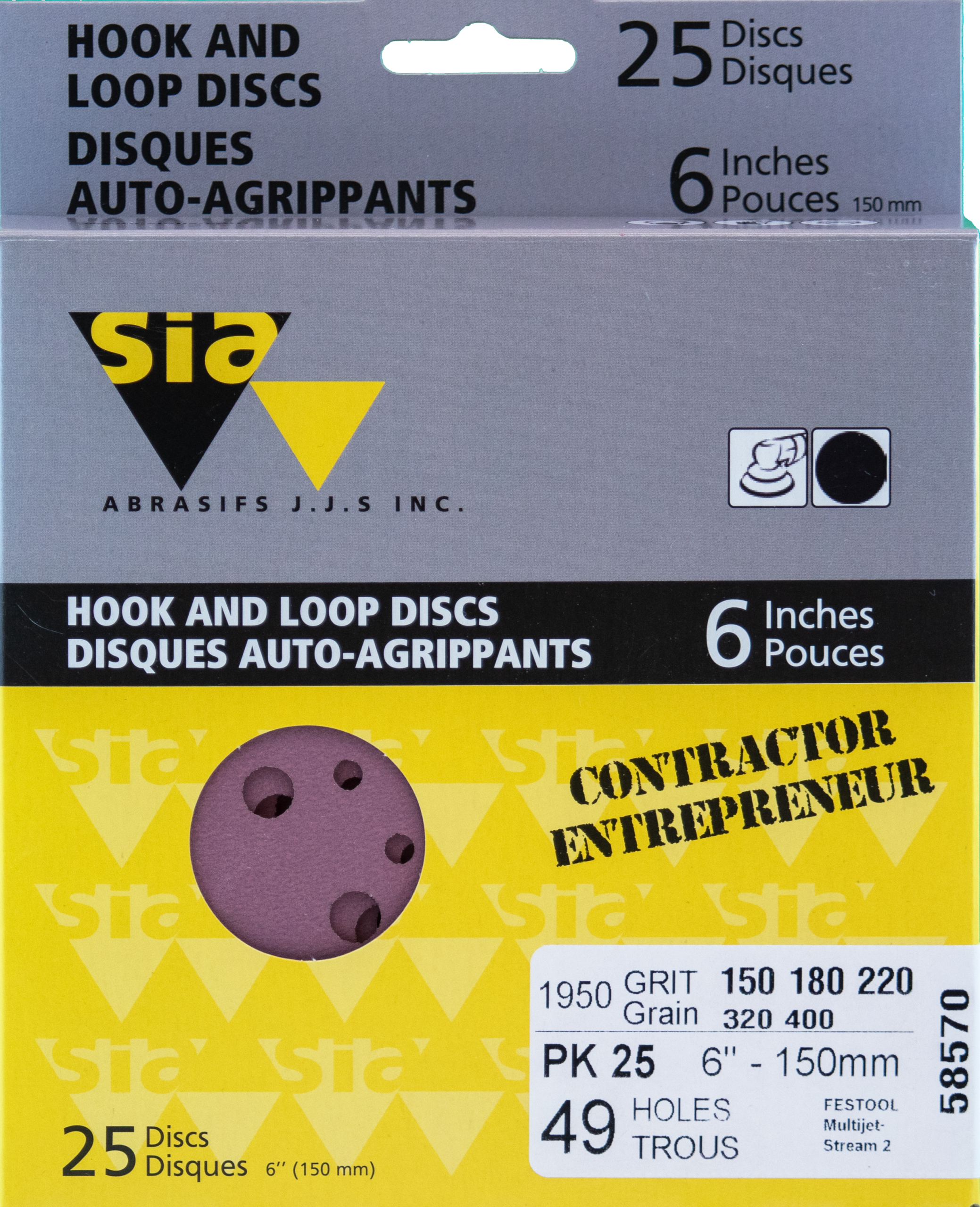 SIASPEED 6" FINE DISCS FOR FESTOOL 25PC