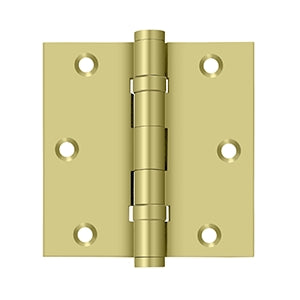Deltana 3-1/2" x 3-1/2" Solid Brass Square Ball Bearing Door Hinge - 2 Pack - Multiple Finishes Available