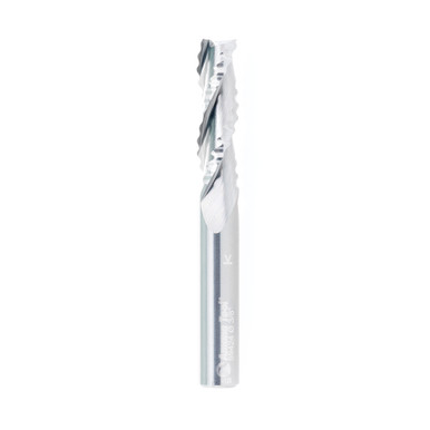 Amana Tool 59424 CNC Solid Carbide Spiral High Helix Ripper 3/8 Dia x 1-1/4 Cut Height x 3/8Shank x 3 Inch Long Up-Cut 3-Flute Router Bit