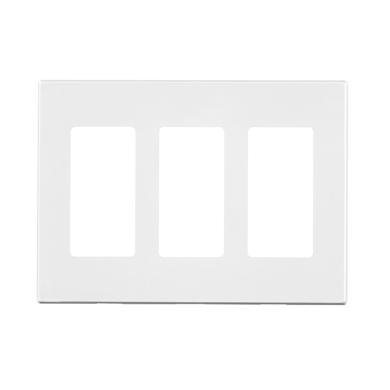 Leviton 80311-0SW Decora Plus White 3 gang Polycarbonate Decorator Screwless Wall Plate 1 pk