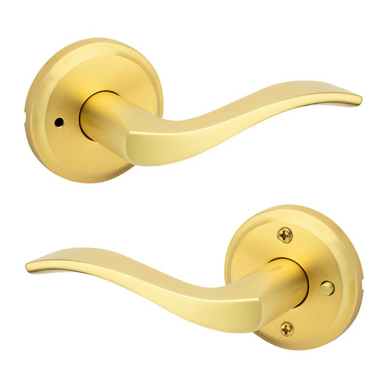 Kwikset 97301-025 Sedona Transitional Satin Brass Privacy Lever
