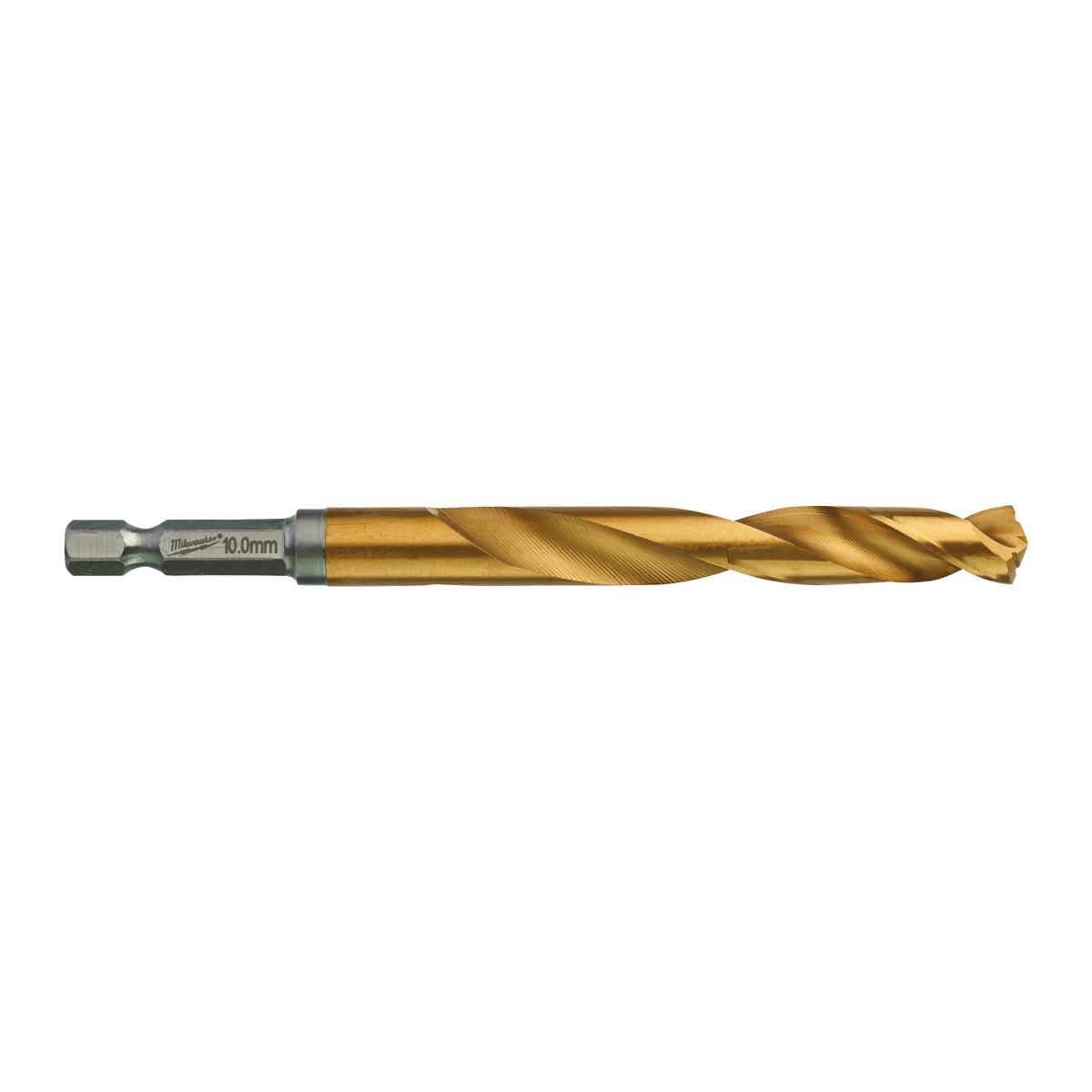 Milwaukee metal drill HSS-G TiN RED HEX 10.0x76mm SHOCKWAVE 4932478184