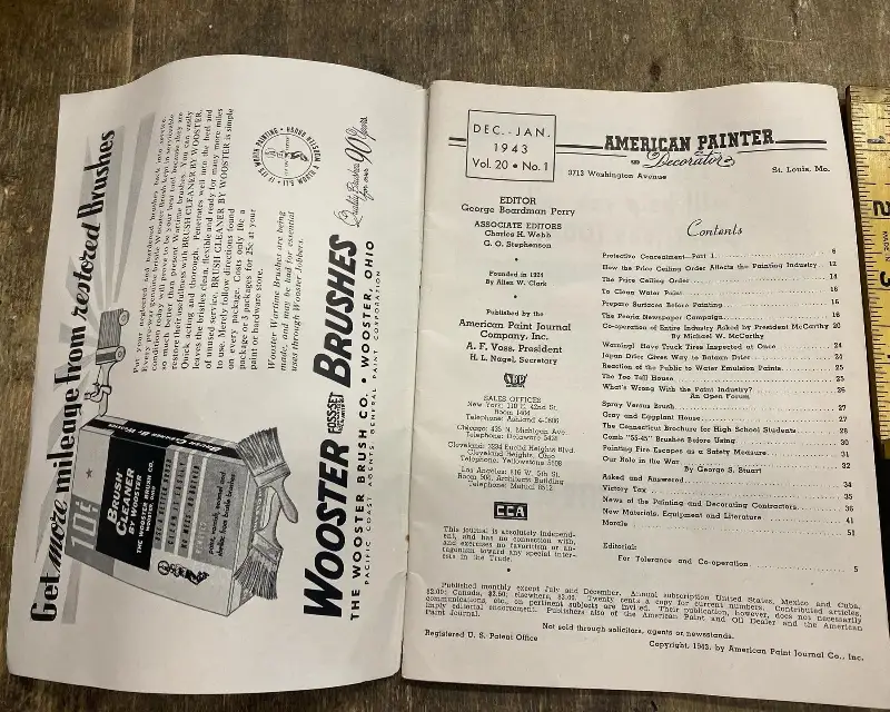 Vtg WW2 American Painter Book Magazine Concealement Airplane Advertising Wooster