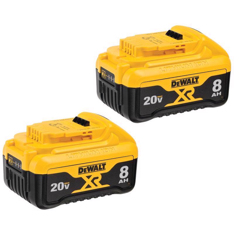 Dewalt DCB208-2 20V MAX XR DCB208-2 8 Ah Lithium-Ion Battery 2 pc