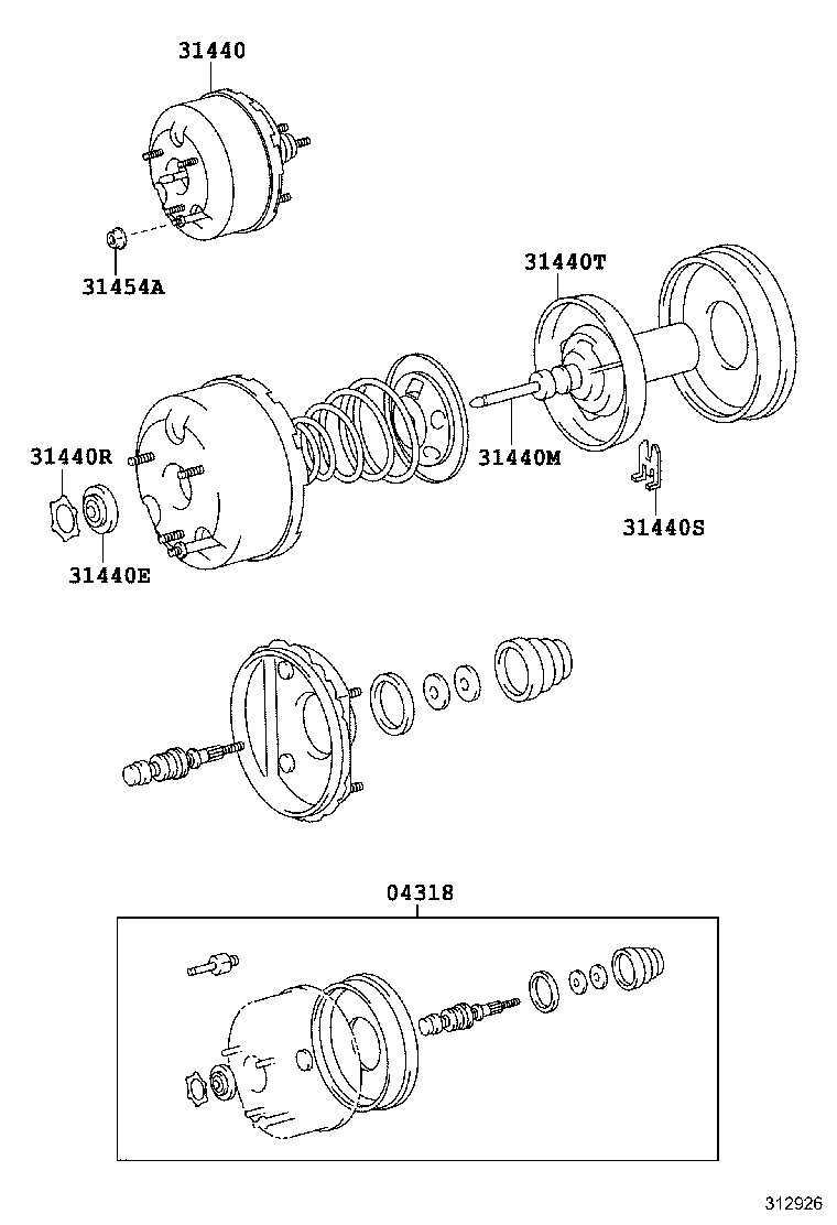 Booster Kit, Clutch Toyota, 04318-60060