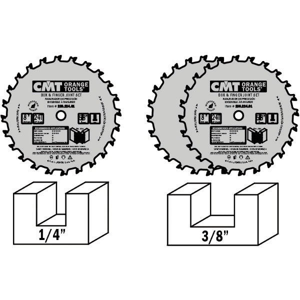 CMT 230.224.08 BOX & FINGER JOINT SET 8’’x0.250”/0.125”x5/8’’ T=24+24 FTG