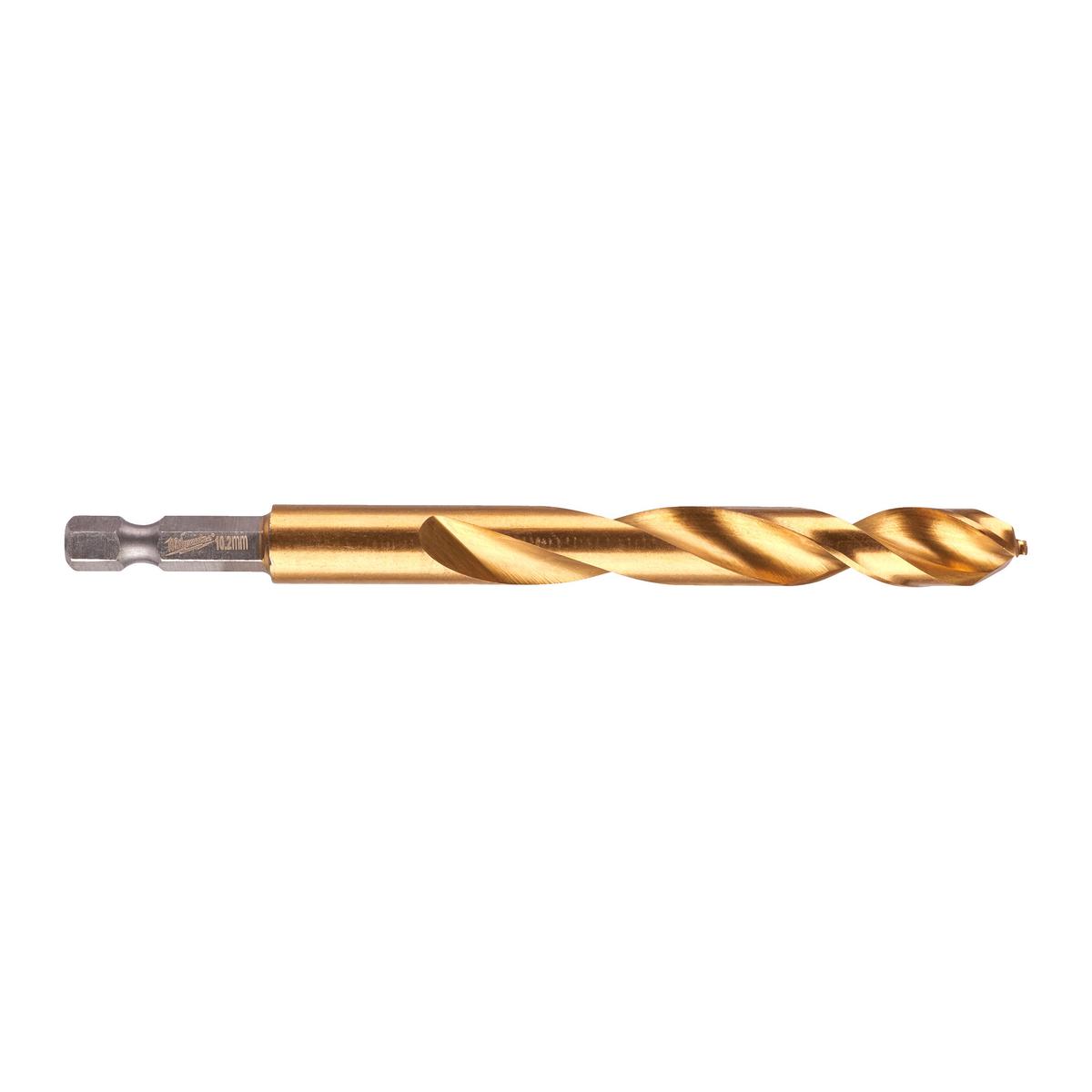 Milwaukee metal drill HSS-G TiN RED HEX 10.5x77mm SHOCKWAVE 4932471090
