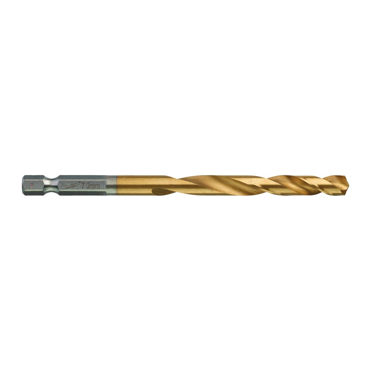 Milwaukee metal drill HSS-G TiN RED HEX 7.0x66mm SHOCKWAVE 4932478182