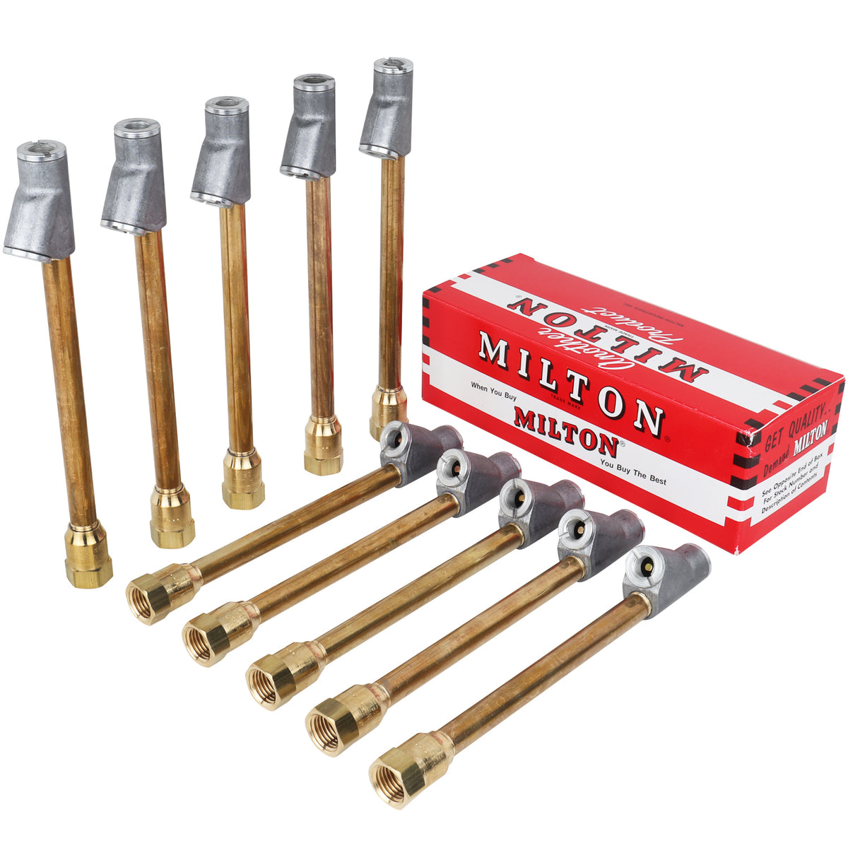 Straight Foot Dual-Head Air Chuck Tire Pressure Gauge, 1/4"