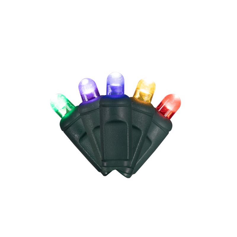 Celebrations 5MM50MUA Platinum LED Mini Multicolored 50 ct String Christmas Lights 25 ft.