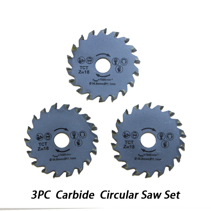 54.8mm Carbide Circular Saw Blades Wood Metal Cutting for Rotary Tool- 3Pack
