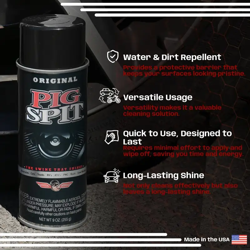 Pig Spit motorcycle boat UTV Quad ATV cleaner Shine Restore Brighten Easy Spray!